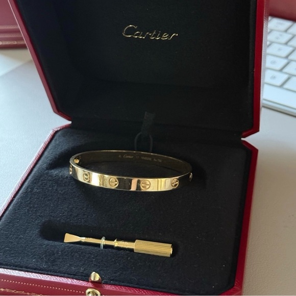 Cartier Jewelry - Cartier Love Bracelet Bangle Classic Model 18K Yellow Gold Size 17 with Box